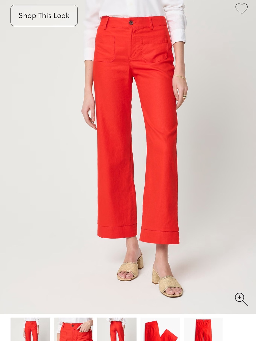 Linen-blend Lizzie Wide Leg Pant - Vibrant Flame, Sz 27
